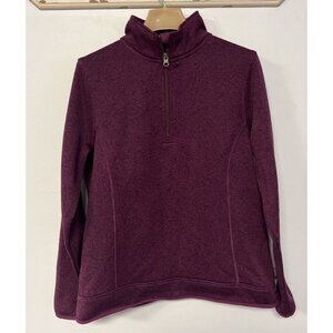 Eddie Bauer Sweatshirt Burgundy Pullover Quarter Zip Large
